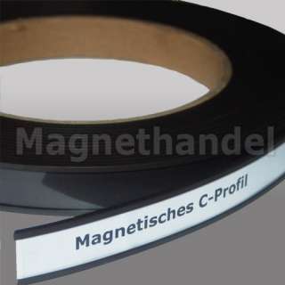 Magnetisches C Profil 40 mm x 10 Meter Rolle   Etikettenhalter Set (5 
