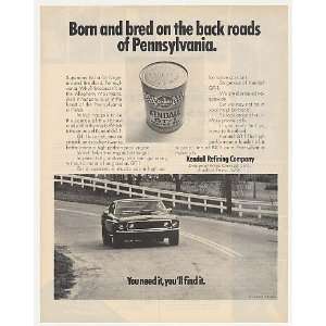   Kendall GT 1 Racing Oil Pennsylvania Mustang Print Ad