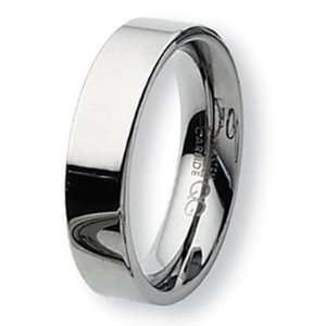  Flat Polished Tungsten Carbide Ring (6.0 mm)   Size 10.0 