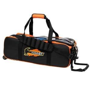  Hammer Triple Tote Bowling Bag  Black/Orange Sports 