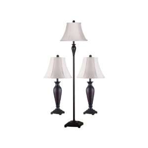   Noble 3 Collection Dark Burgundy Finish Pack Table/Floor Lamp: Home