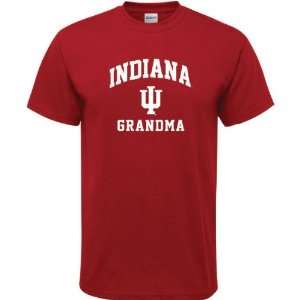  Indiana Hoosiers Cardinal Red Grandma Arch T Shirt: Sports 