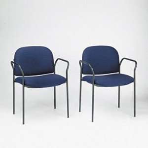  New   Multipurpose Stacking Arm Chairs, Blue, 2/Carton by 
