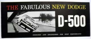 Dodge 1956 D500 Brochure First Year  