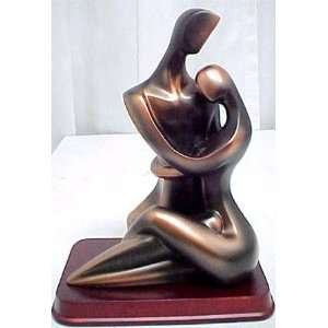   Safe In Your Arms` Bronze Finish Lovers Statue Couple