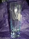   TALL ETCHED HEAVY CRYSTAL VASE WITH DECORATIVE WHEAT STALKS