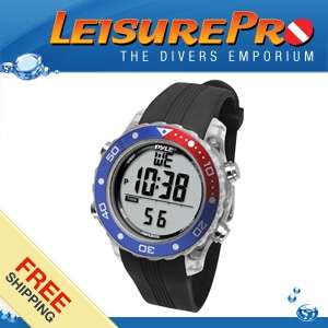 Pyle Sports Snorkeling Master Watch, Blue/Red Bezel with Black Band 