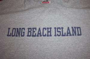 Vintage LONG BEACH ISLAND Gray T Shirt NEW JERSEY  size 