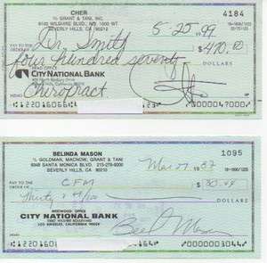 FREE BELINDA CARLISLE original signed check w/ purchase  