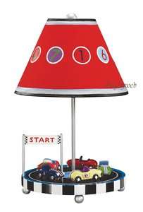 Guidecraft Kids Red Retro Racers Cars Table Lamp NEW  
