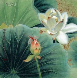   Chinese Painting Ink Art Fragrant Lotus&Dragonfly 06093322L  