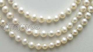 7mm white cultured pearl necklace unique s925 silver clasp 1528
