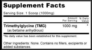NutraBio TMG Powder   TrimethylGlycine   Betaine Anhydrous   150 Grams 