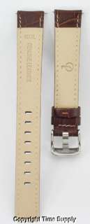 18 mm BROWN LEATHER WATCH BAND CROCO EXTRA LONG XXL  