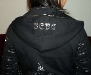NWT: BCBG Max Azria Sequin Heart Hoodie Jacket Sz. Med  