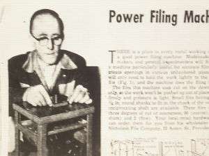 You can build a Power FILING MACHINE Plans  
