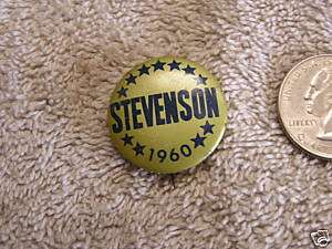 1960 Adlai Stevenson Pin Pinback  