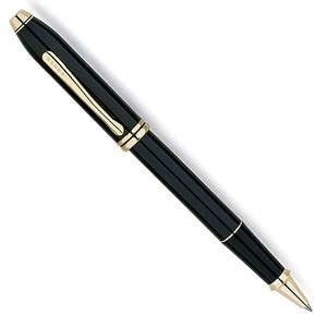 Cross Townsend Black Lacquer / Gold Rollerball Pen 575  