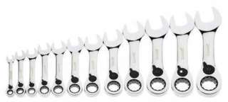 MWS 12RCS 12 Piece Stubby Reversible Ratcheting Combination Wrench Set 