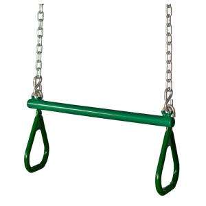   21 In. Trapeze Bar With Rings in Green 04 4311 at The Home Depot