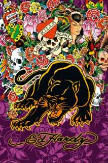 Poster Ed Hardy   Black Panther   Größe 61 x 91,5 cm   Maxiposter