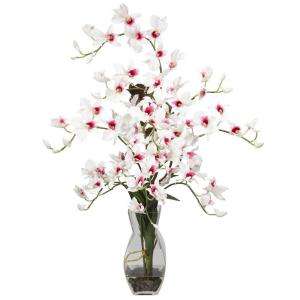   Dendrobium with Vase Silk Flower Arrangement 1190 WH at The Home Depot