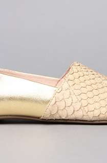 House of Harlow 1960 The Kye Shoe in Sand and Gold Fish Scale 