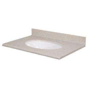 31 In. Solid Surface Vanity Top in Sandstone With White Bowl SS31P S 