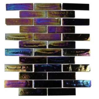   Mosaic Floor and Wall Tile IRIDESCENT RAVEN BRICK 