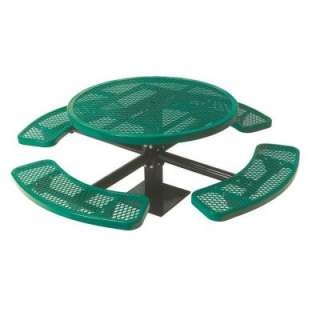   Play Commercial Park 46 in.Round Table  Surface Mount, Diamond, Green