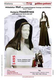   Brim Veil golden pattern Middle Ages Historical Sewing Pattern