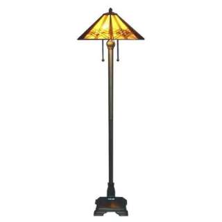   in. Tiffany Hex Mission Bronze Floor Lamp 18040/201 at The Home Depot