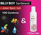 Billy Boy Mix Sortiment 100 Kondome Extra Feucht Perl genoppt Aroma 
