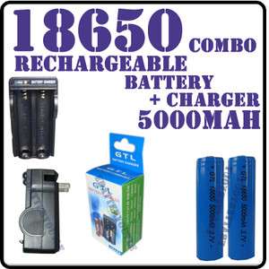   5000mAh GTL Blue Rechargeable Battery + Wall Travel GTL Charger  