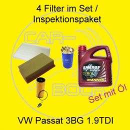 Filter Set Inspektionspaket mit Öl VW Passat 3BG 1.9TDI  