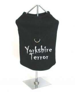 Doggie Yorkshire Terror Couture Harness Tee XXS Black  