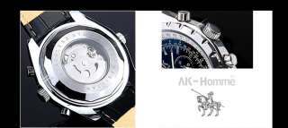 Neu BLAU AK Herren Mechanische Automatik Armband Uhr  