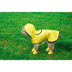 Hunde Regenmantel mit 4 Stiefel in gelb für den Regen Spaziergang 