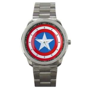 Captain America Shield Stainless Steel Watch Great Gift  
