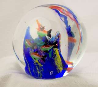 Art Glass UNDER THE SEA Glass Blown Paperweight  