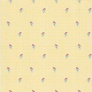 The Wallpaper Company 56 Sq.ft. Yellow Blossom Gingham Toss Wallpaper 