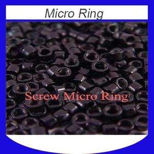 500BLACK SCREW MICRO RING 4mm LINK TUBE Hair Extensions New ##  