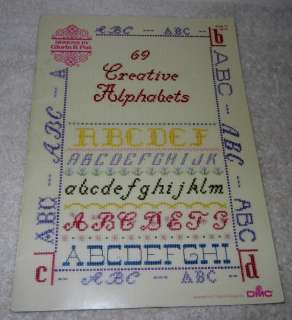 69 Creative Alphabets Book DMC Booklet 70 Designs Counted Cross Stitch 