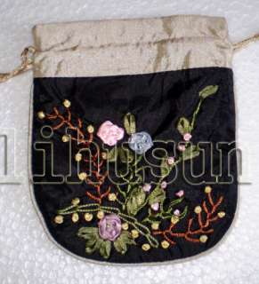 WHOLESALE JOB LOTS8PC EMBROIDERED Silk GIFT BAGS POUCH  