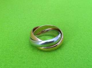   Classic Tri Color 18kRolling Ring Wedding Band Ladies Size 49 European