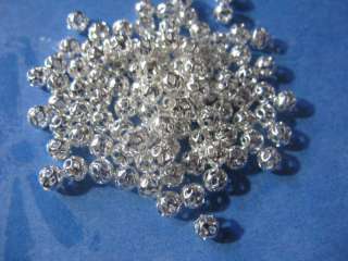 Bead Filigree Cut Out Round 4mm Bright Silver Plated  