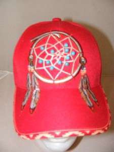 NATIVE PRIDE TURQUOISE DREAM CATCHER INDIAN RED HAT  