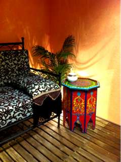 Marokkanischer Orientalischer Arabischer bemalter Tisch Holztisch 