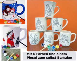 WEIHNACHTSTASSE MALTASSE TASSE ZUM BEMALEN ANMALEN MALEN KERAMIK INCL 