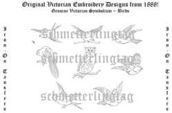 Victorian Embroidery Transfer Patterns Birds 1888  